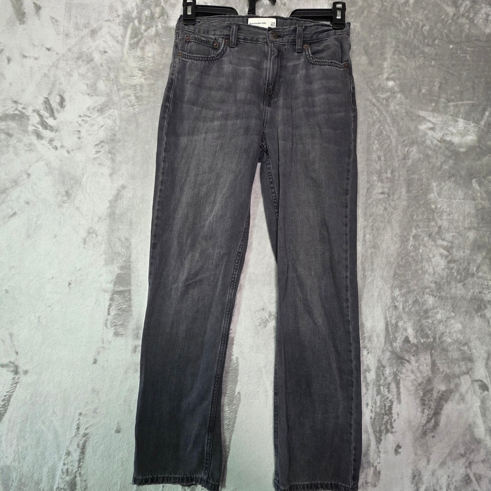 Abercrombie Kids Baggy Jeans 13/14 Regular Washed Black Adjustable AF87-DDK